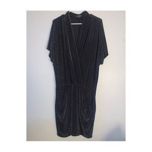 Black and Silver Glitter Dress w/ Pockets